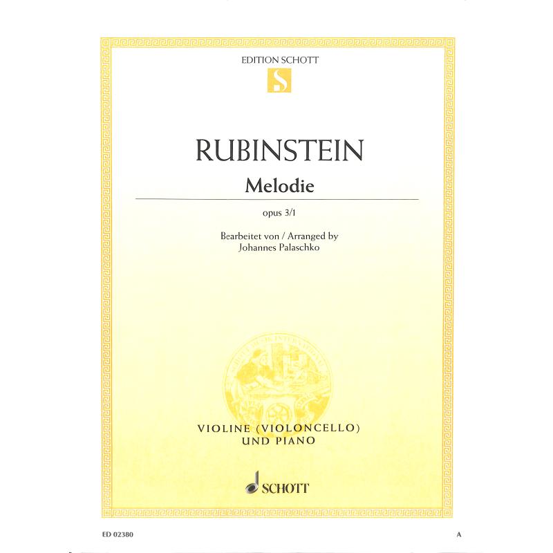 Melodie in F, op. 3/1 pro violoncello (housle)  a klavír