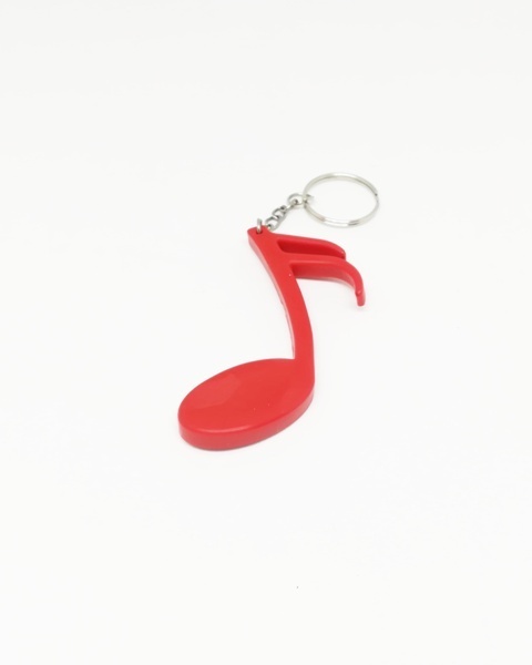 Přívěsek na klíče ve tvaru nota šestnáctinová - červená barva