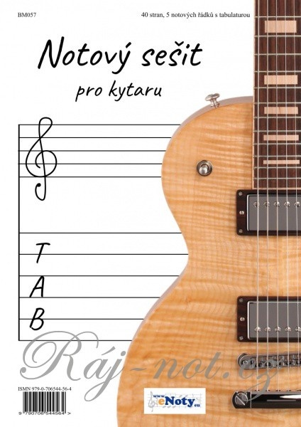 NOTOVÝ SEŠIT pro kytaru A4 - 40 stran, 5 notových řádků s tabulaturou