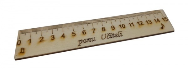 Dřevěné pravítko 15 cm - panu učiteli