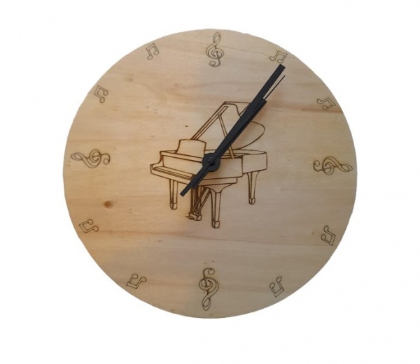 Dřevěné hodiny - klavír