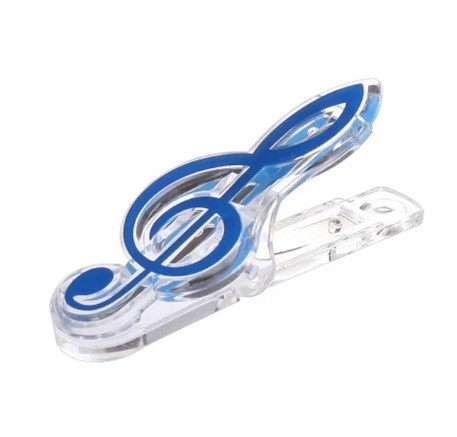 Kolíček na prádlo ve tvaru houslový klíč - modrá barva