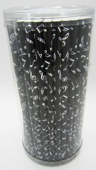 Tužka dřevěná s potiskem hudební značky - černá barva