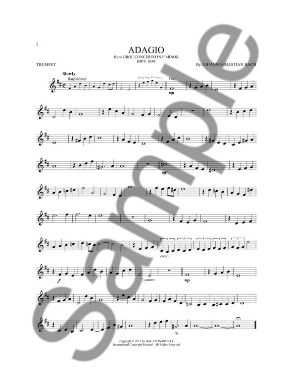 The Very Best of Bach: Instrumental Play-Along For Trumpet
