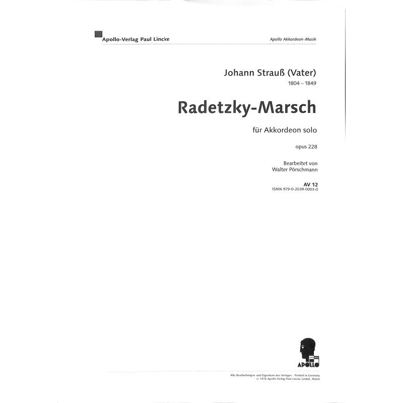 Radetzky Marsch op. 228 - pro akordeon