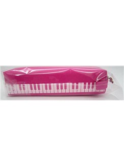 Pouzdro na psací potřeby - růžová barva s potiskem klaviatura