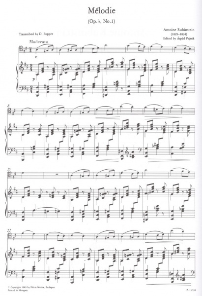 Rubinstein: MELODIE / violoncello + klavír