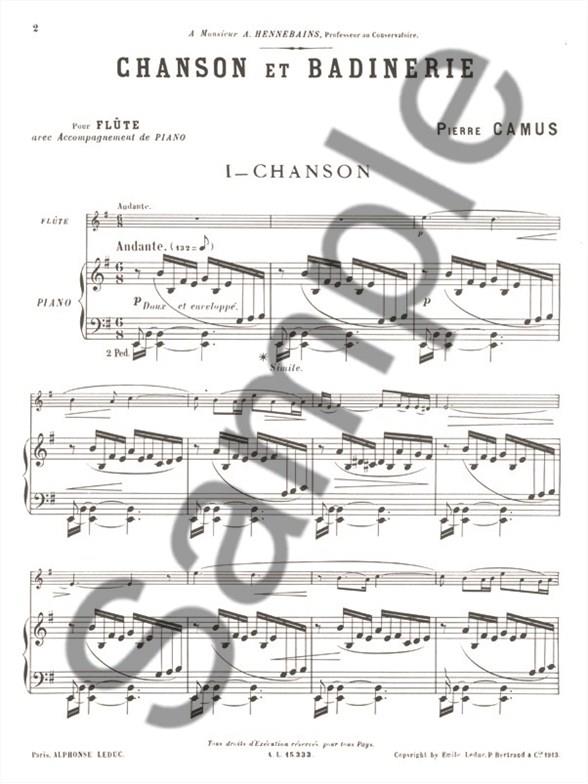 Chanson et badinerie pro příčnou flétnu a klavír