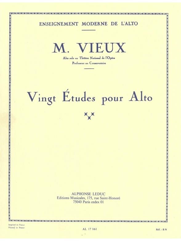 Maurice Vieux: Twenty studies for Viola - etudy pro violu