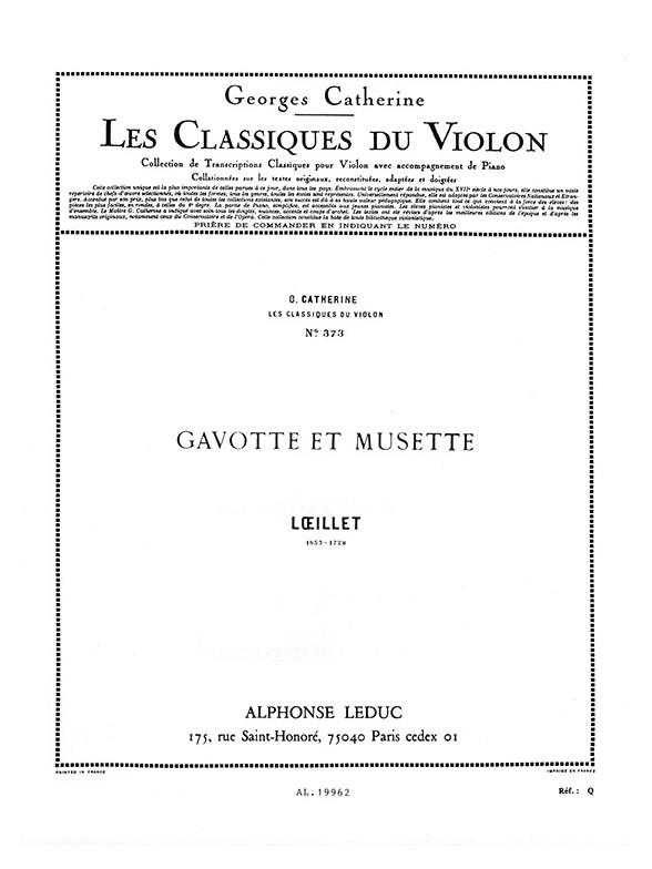 John Loeillet: Gavotte et Musette - Classiques No.373 - noty pro housle a klavír