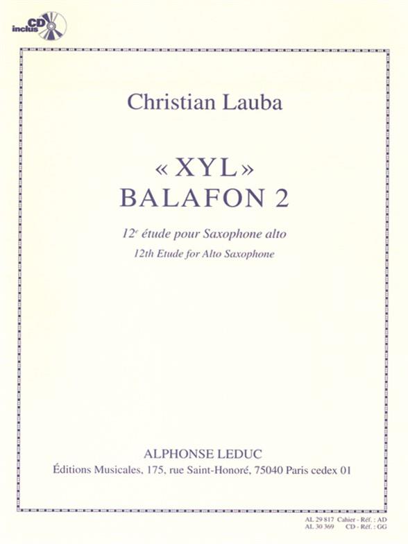 XYL Balafon 2, 12th Study for Alto Saxophone - pro altový saxofon