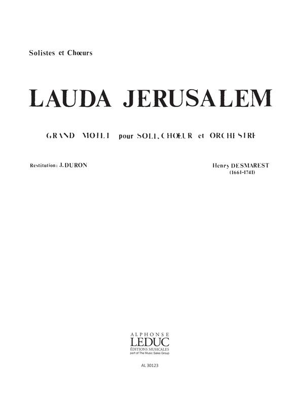 Lauda Jerusalem - Soli-Choeur - Satbb - pro zpěváky