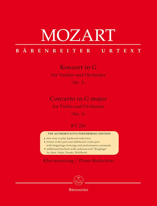 Violin Concerto No.3 In G K.216 - pro housle