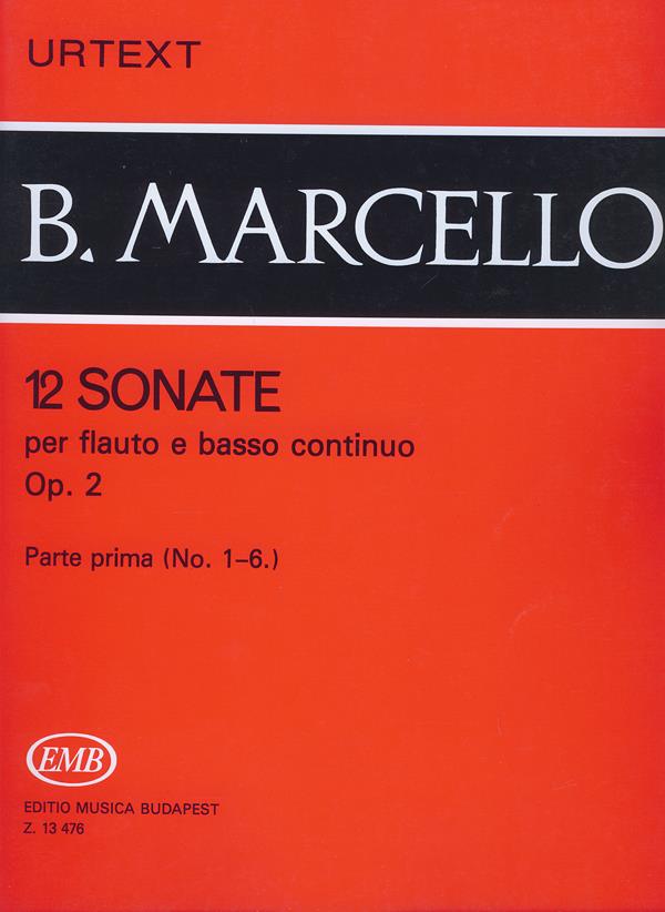 12 Sonate op. 2 Vol. 1 - for Flute and Basso continuo, nos. 1 - 6 - pro příčnou flétnu a klavír
