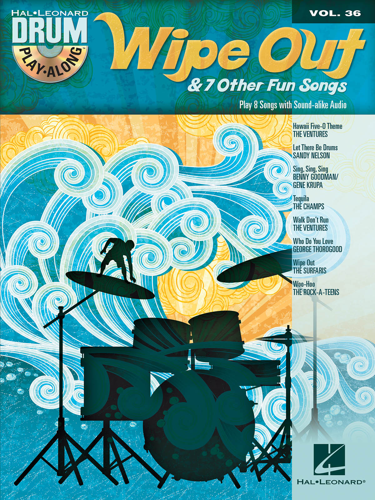 Wipe Out & 7 Other Fun Songs - Drum Play-Along Volume 36 - jednoduché pro bicí soupravu