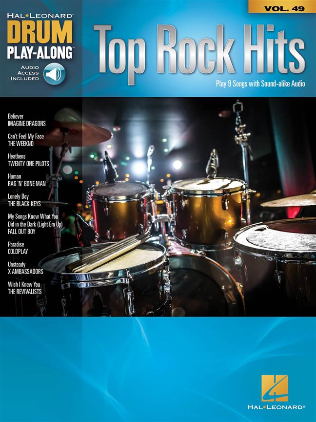 Top Rock Hits - Drum Play-Along Volume 49 - noty pro bicí soupravu