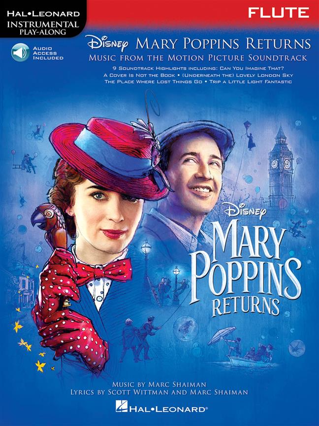 Mary Poppins Returns for Flute - Instrumental Play-Along® Series - sólové skladby pro příčnou flétnu