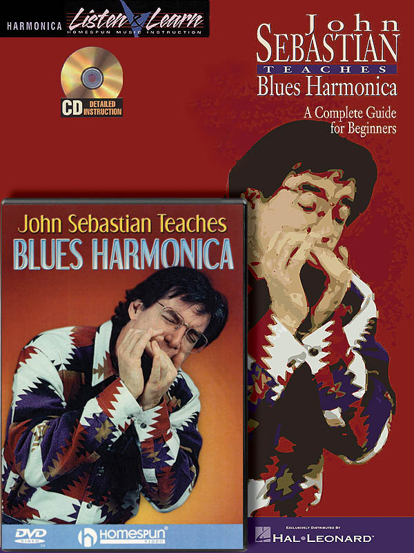 John Sebastian - Harmonica Bundle Pack - John Sebastian Teaches Blues Harmonica (Book/CD) with John Sebastian Teaches Blues Harmonica (DVD) - foukací harmonika