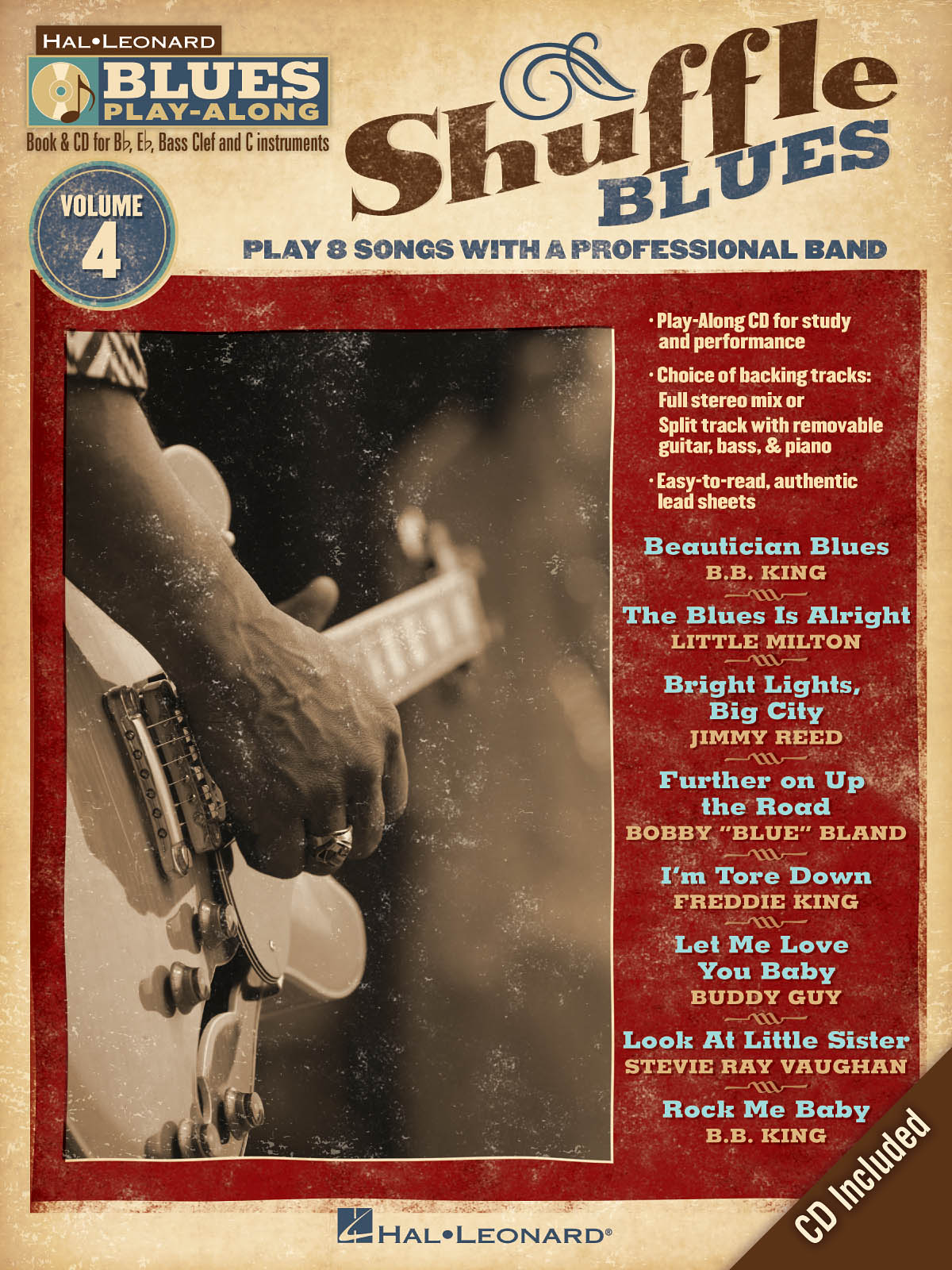 Shuffle Blues , Blues Play along vol. 4 - melodie s akordy pro nástroje v ladění C