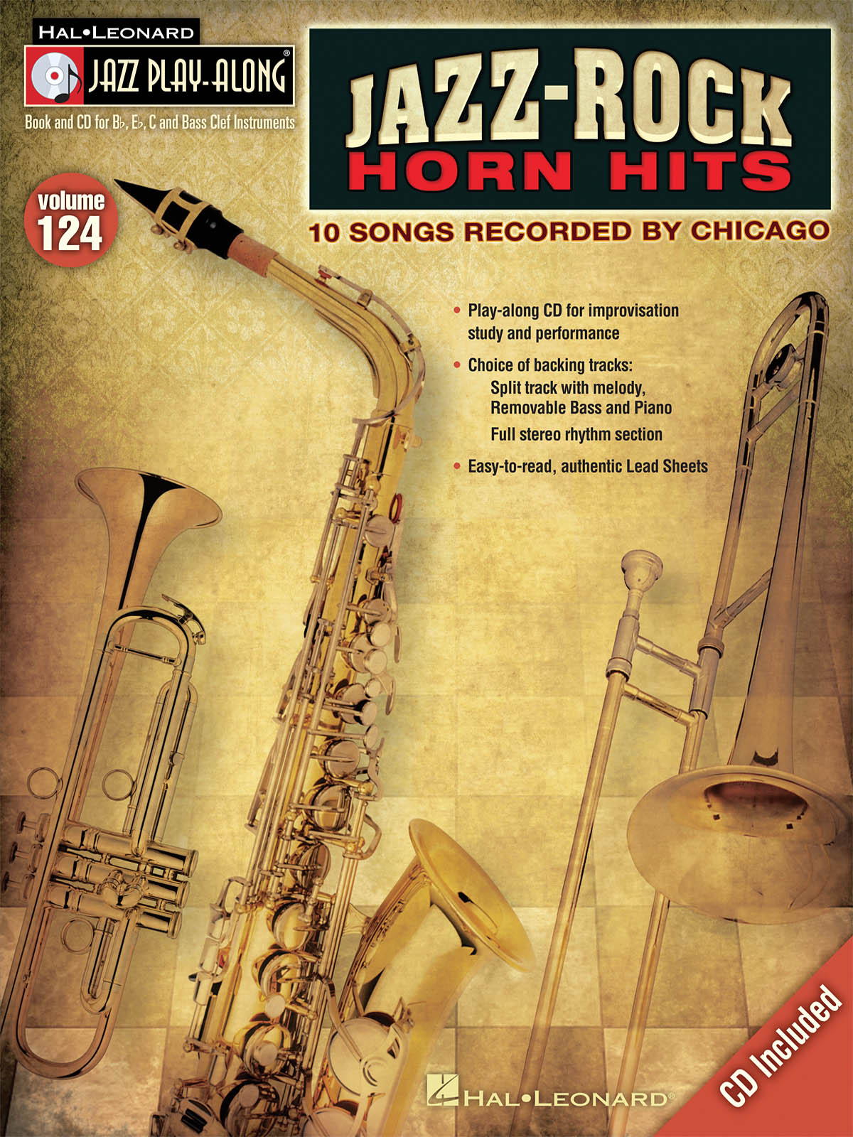 Jazz-Rock Horn Hits - Jazz Play-Along Volume 124 - melodie s akordy pro nástroje v ladění C