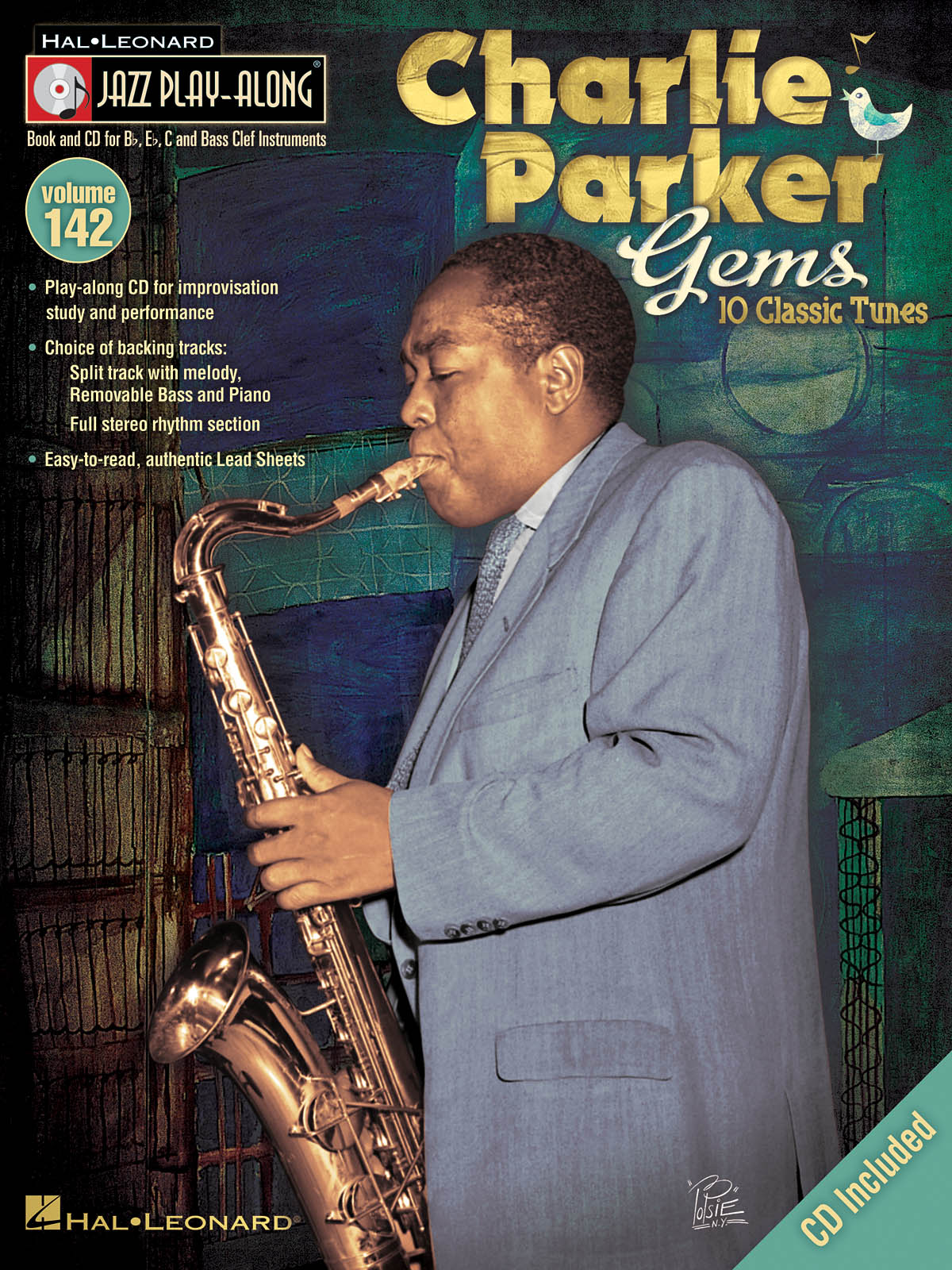 Charlie Parker Gems  - Jazz Play-Along Volume 142 - melodie s akordy pro nástroje v ladění C