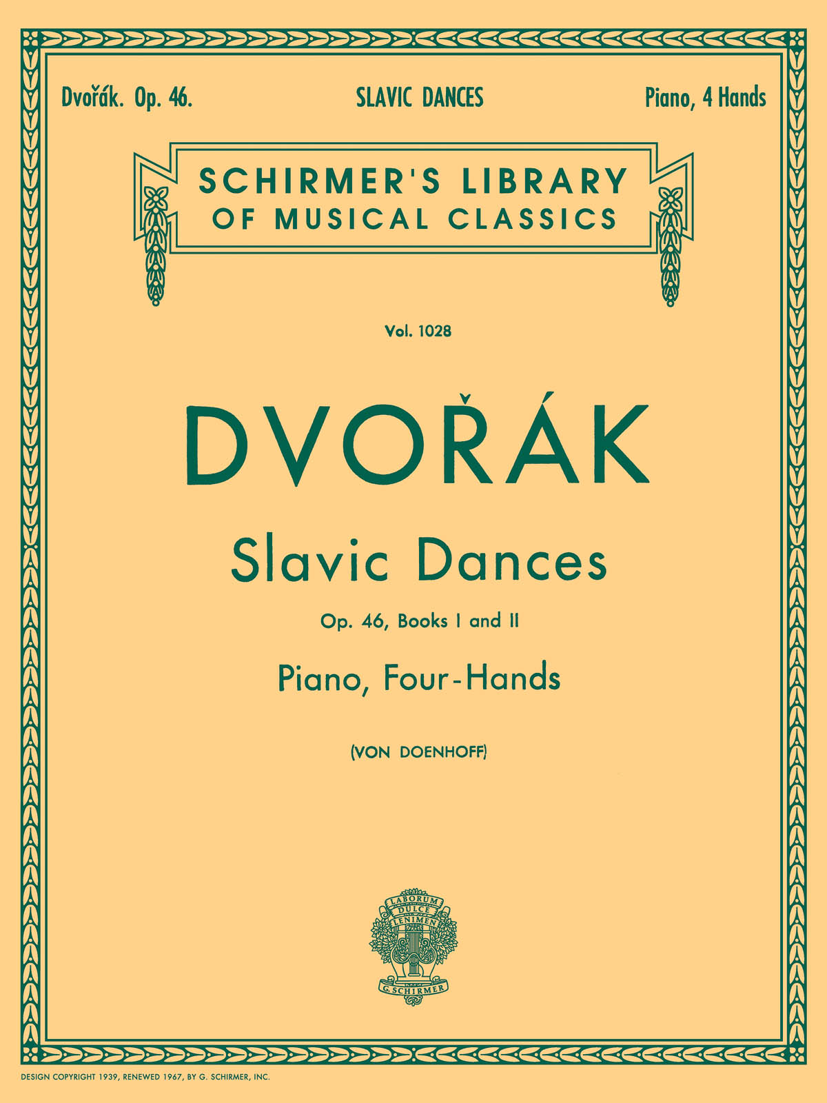 Slavonic Dances Op.46 Books 1 And 2 - One Piano, Four Hands - pro čtyřruční klavír