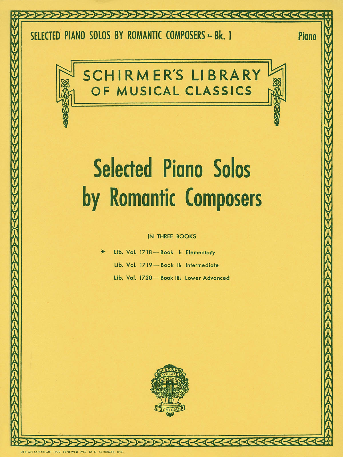 Selected Piano Solos by Romantic Composers - Volume 1: Elementary - sólo klavír