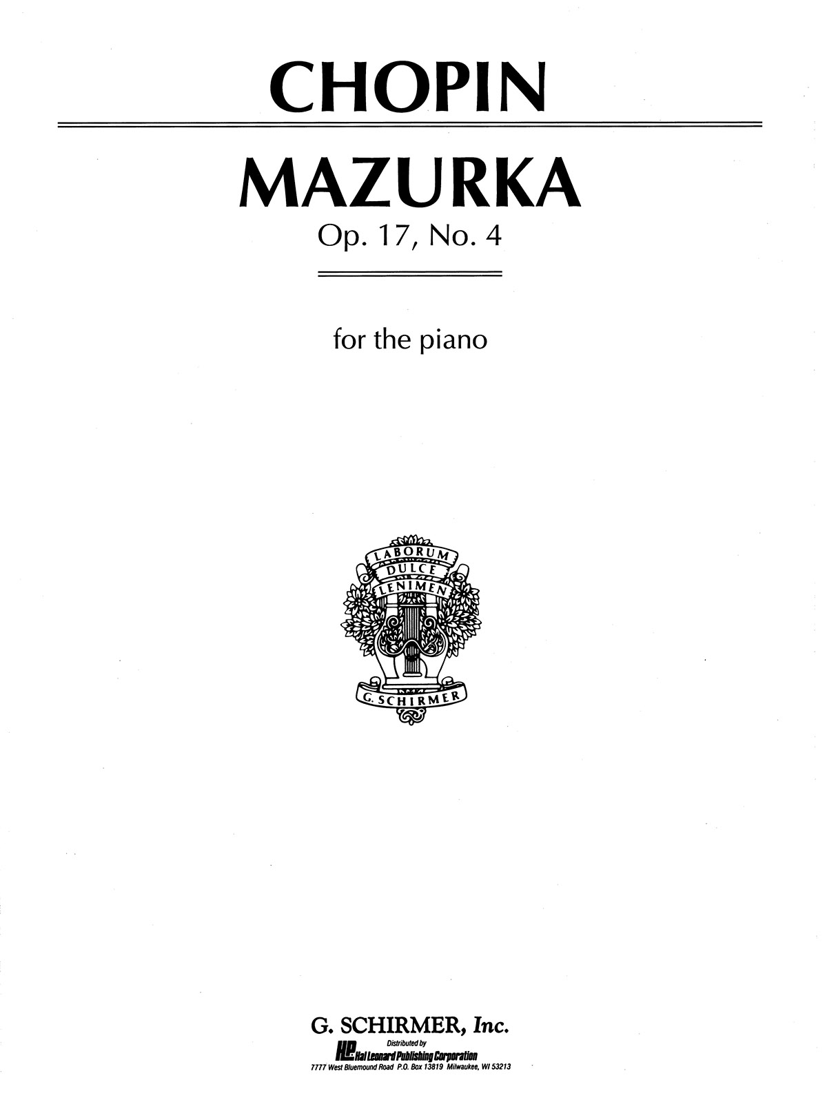 Mazurka Op.17 No.4 - pro klavír