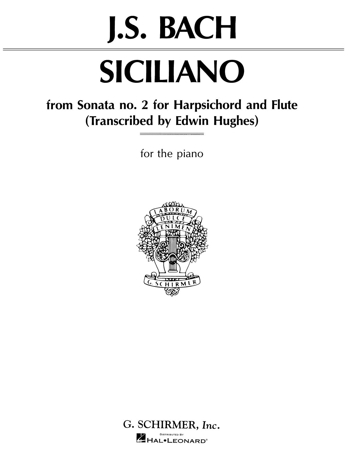 Siciliano From Sonata No.2 - na klavír