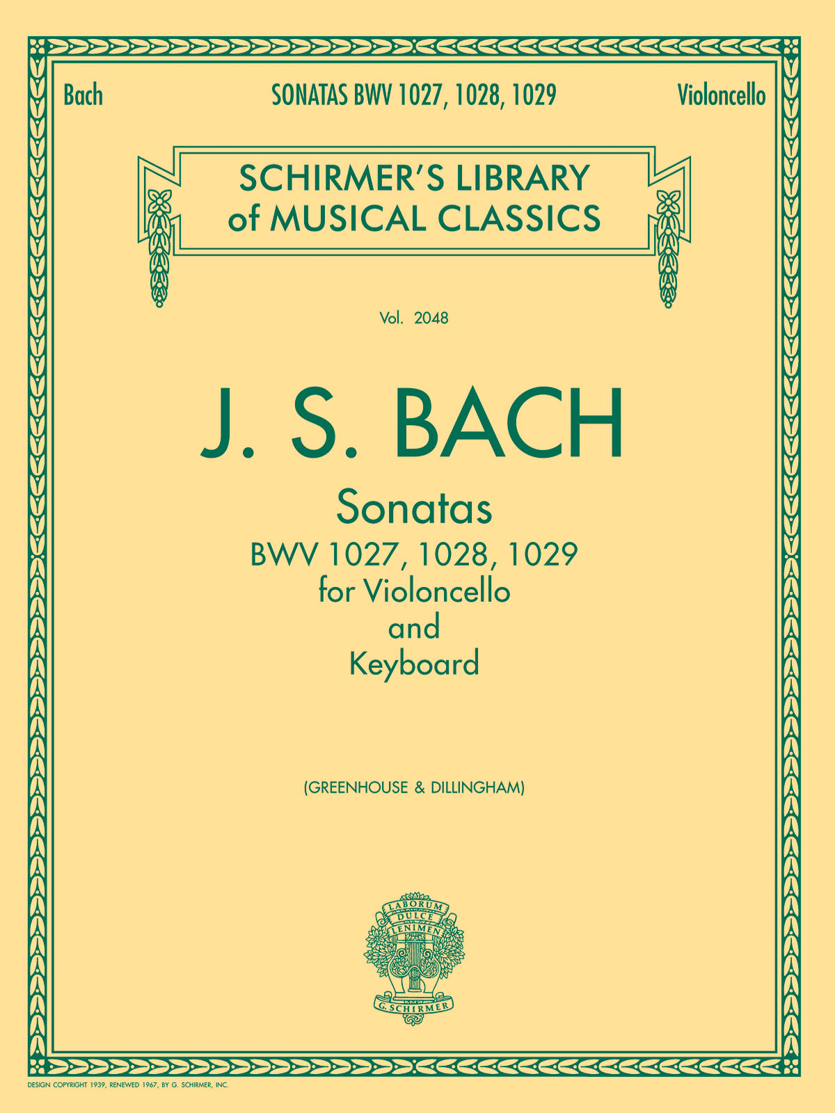 Sonatas For Cello And Keyboard - Schirmer's Library of Musical Classics, Vol. 2053 - na violoncello a klavír