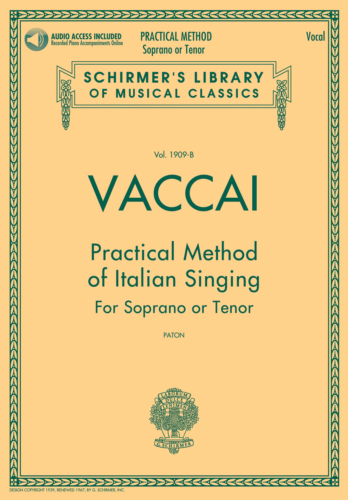 Practical Method of Italian Singing  - for Soprano or Tenor - učebnice zpěvu