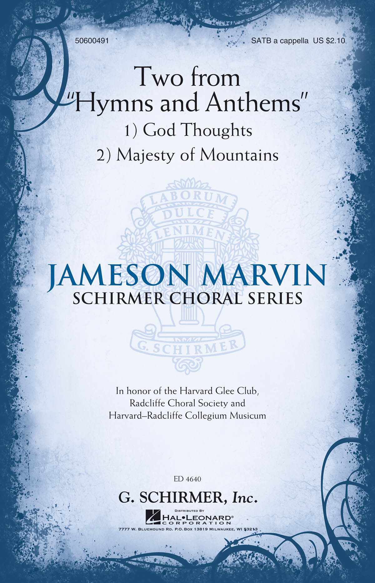 Two from Hymns and Anthems - Jameson Marvin Choral Series noty pro sbor SATB a Cappella