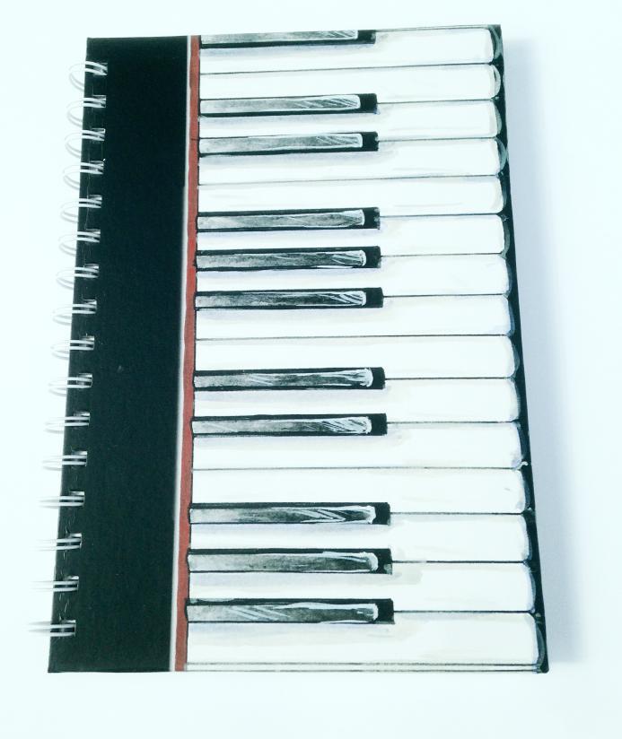 Little Snoring Gifts: A6 Hardback Spiral Bound Notebook – Piano Keys