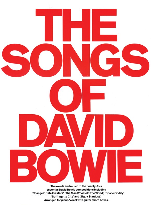 The Songs Of David Bowie - zpěv a klavír s akordy pro kytaru