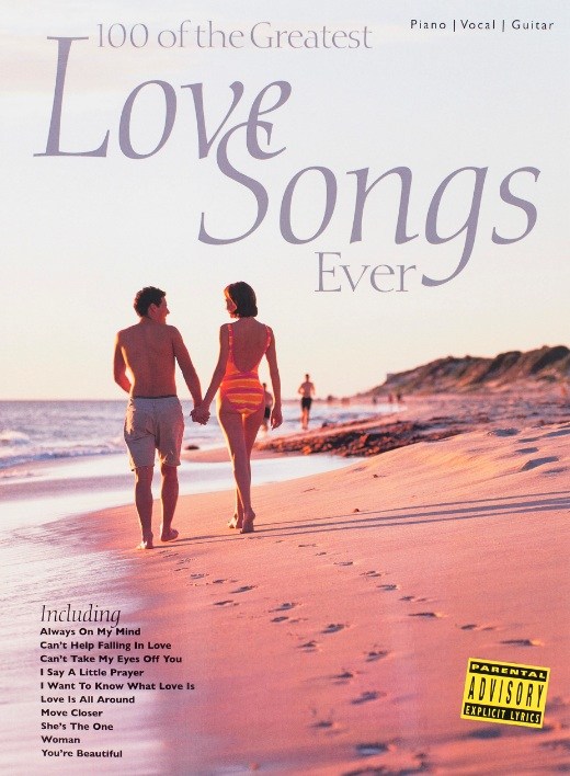 100 Of The Greatest Love Songs Ever - pro zpěv klavír s akordy pro kytaru