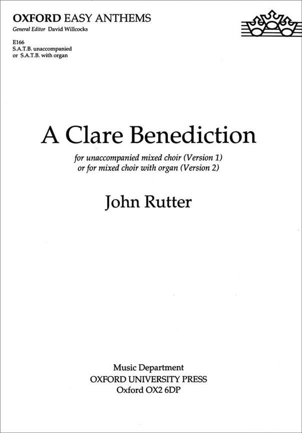 A Clare Benediction - pro sbor SATB a klavír