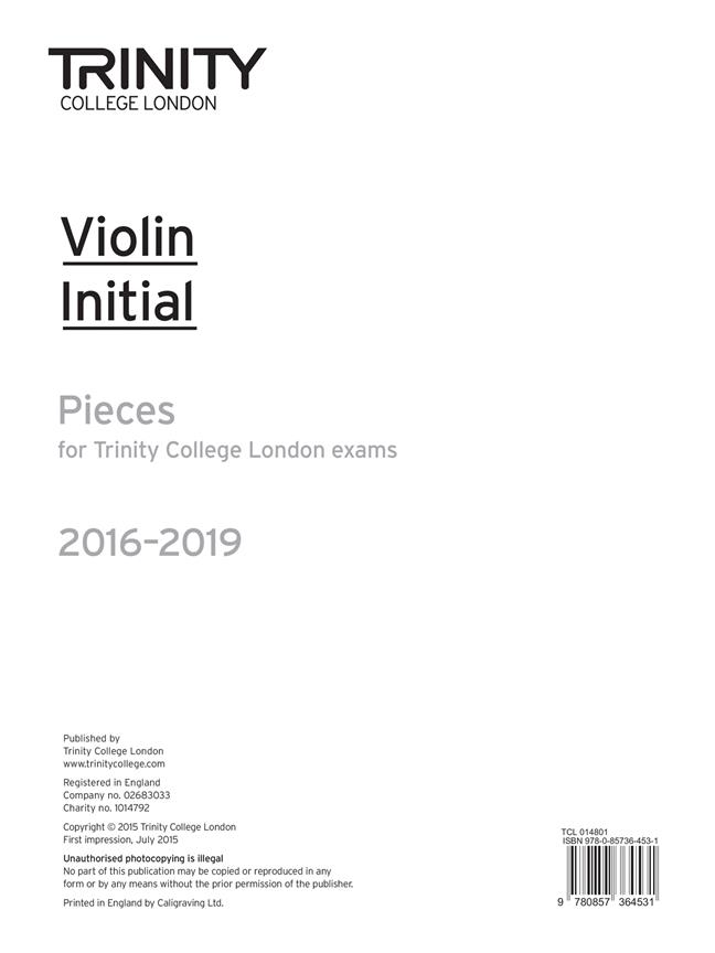 Violin Exam Pieces - Initial - pro housle