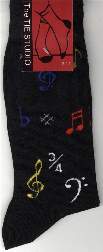 Ponožky Musical Symbol – černé (velikost 6-11)