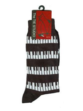 Černobílé ponožky s klávesnicí – (velikost 6–11)