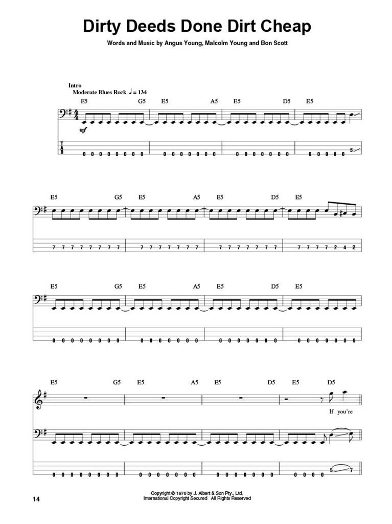 AC/DC - Bass Play-Along Volume 40 - noty na basovou kytaru