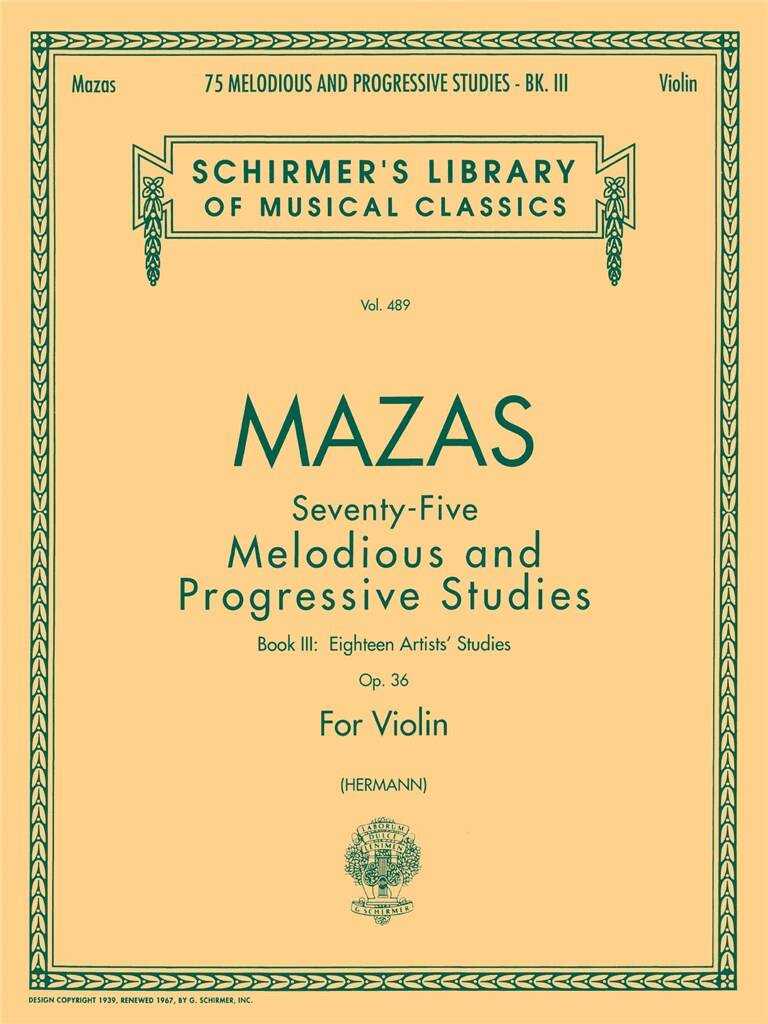 75 Melodious and Progressive Studies, Op. 36 Bk 3 - Book 3: Artist's Studies
