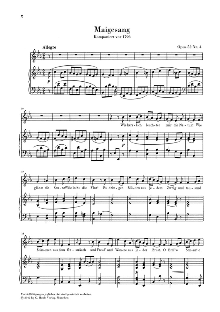 Goethe Songs - Original Keys for high Voice - noty pro zpěv a klavír