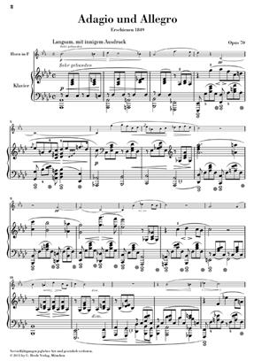 Adagio & Allegro Op. 70 Horn & Piano - noty pro lesní roh a klavír