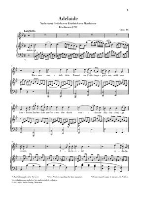 Adelaide Op.46 Voice & Piano Urtext - Original Key for High Voice