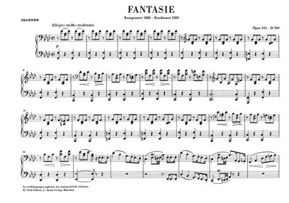 Fantasie F-Moll Fur Klavier Zu Vier Handen D.940