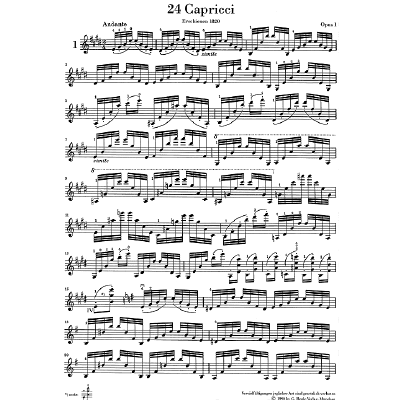 24 Capricci op. 1 pro sólové housle