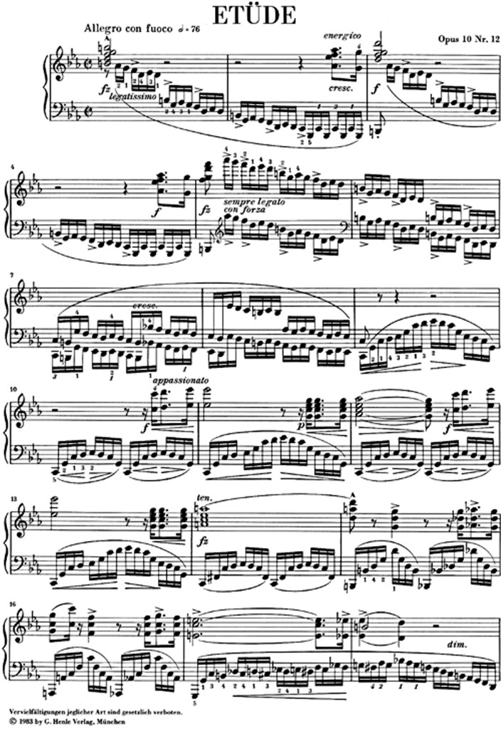 Etude C Minor Op. 10 No. 12 - noty pro klavír