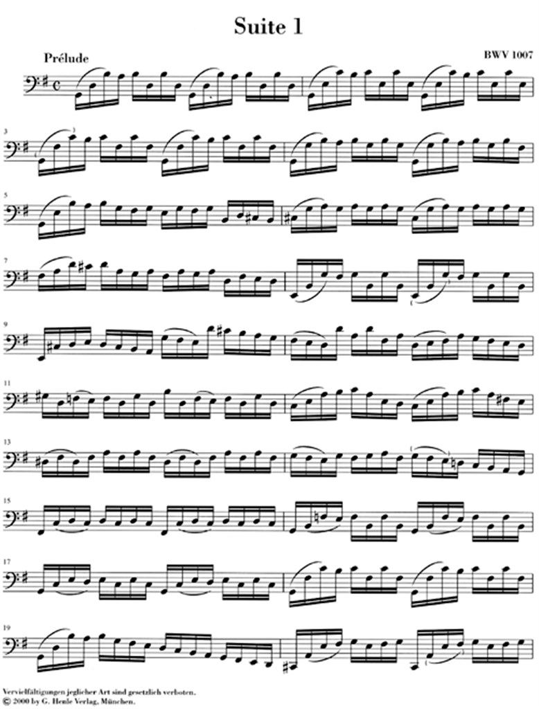 6 Suites For Cello Solo BWV 1007-1012 - noty pro klavír
