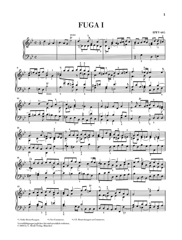 Six Fugues HWV 605-610 - noty pro klavír