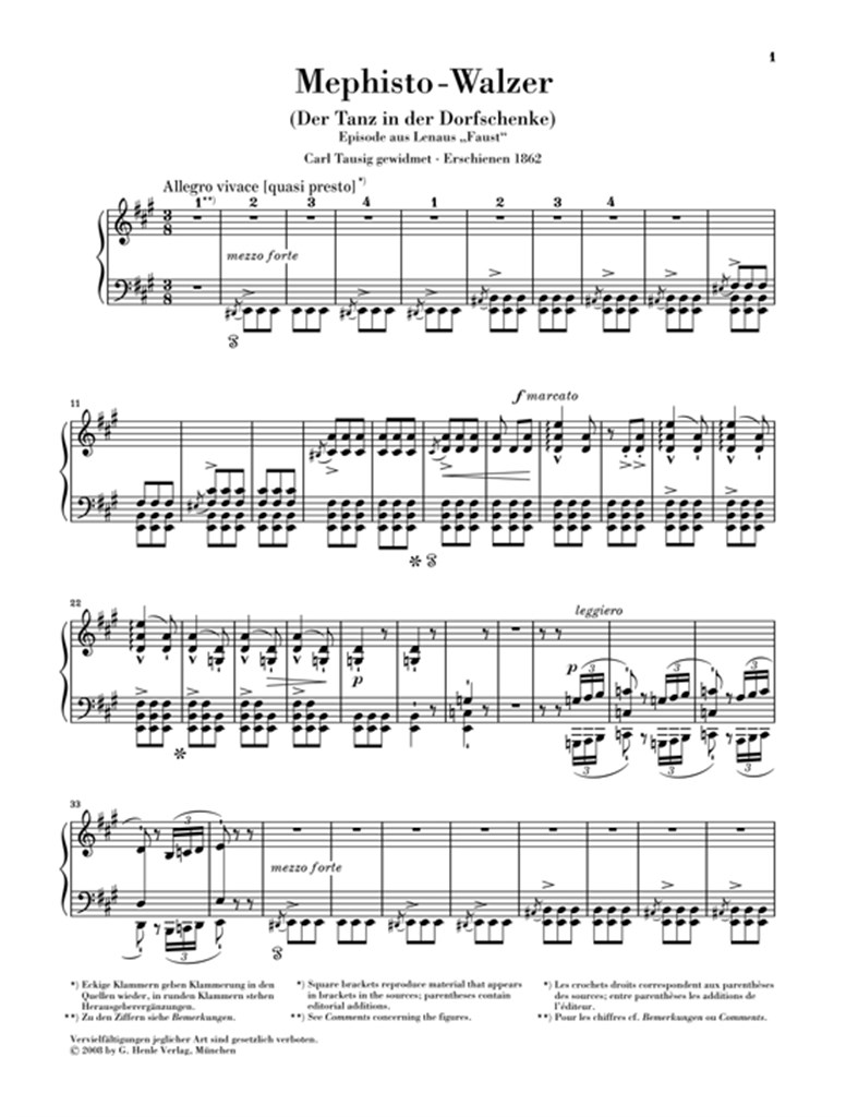 Mephisto Waltz - noty pro klavír